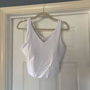 Athleta White Longline Sports Bra Crop Top, XL